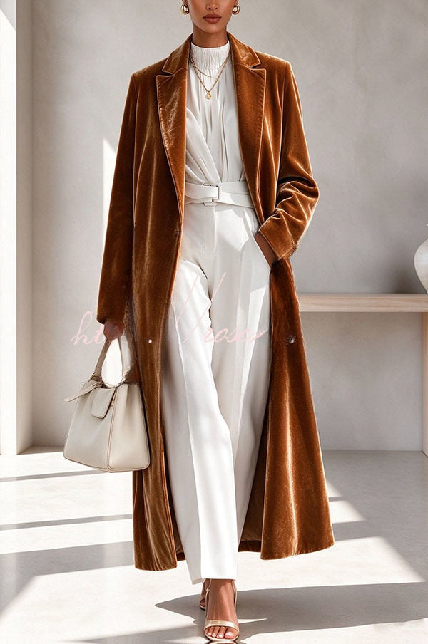 Perrine | Long manteau élégant en velours