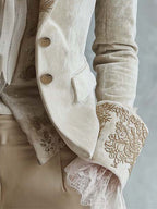 Éléonore | Blazer tailleur ivoire brodé