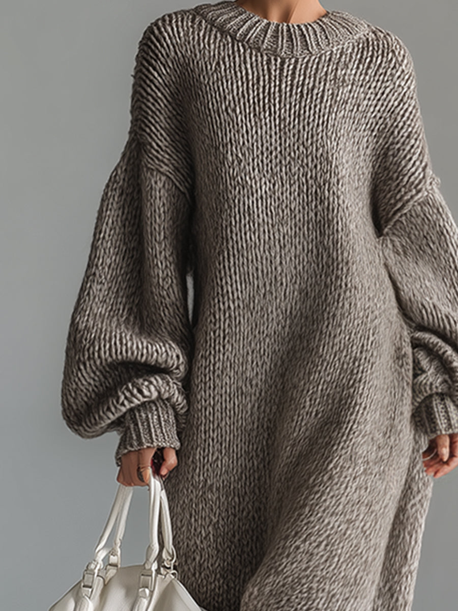 Ysaline | Élégante robe longue en maille.