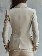 Éléonore | Blazer tailleur ivoire brodé