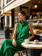 Amparo | Mono jumpsuit con cuello mao y botones