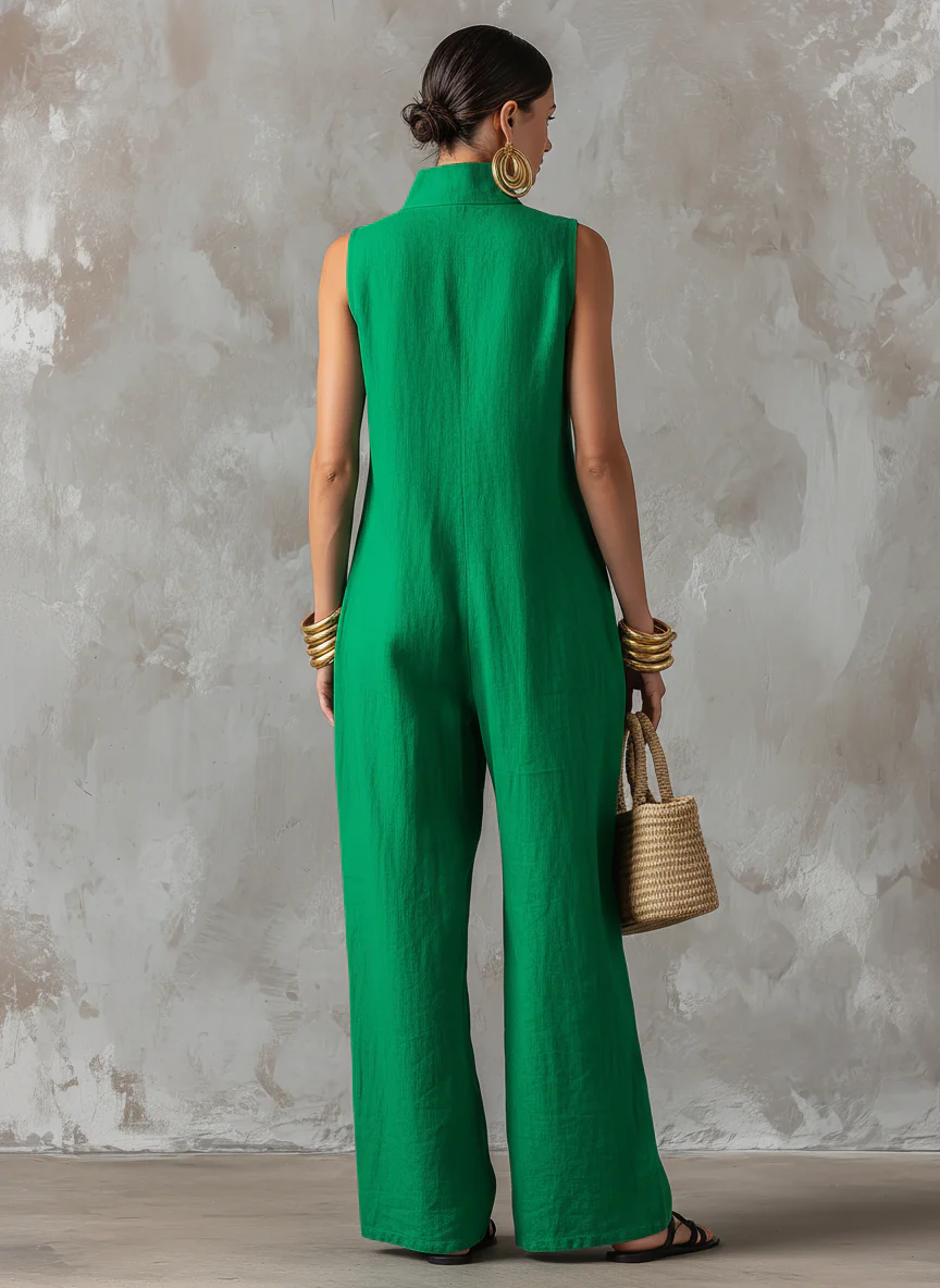 Amparo | Mono jumpsuit con cuello mao y botones