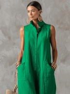 Amparo | Mono jumpsuit con cuello mao y botones