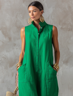 Amparo | Mono jumpsuit con cuello mao y botones
