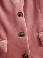 Élodie | Manteau en velours à revers, boutonnage simple et imprimé léopard