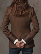 Capucine | Blazer à Empiècements Imprimé Chevrons