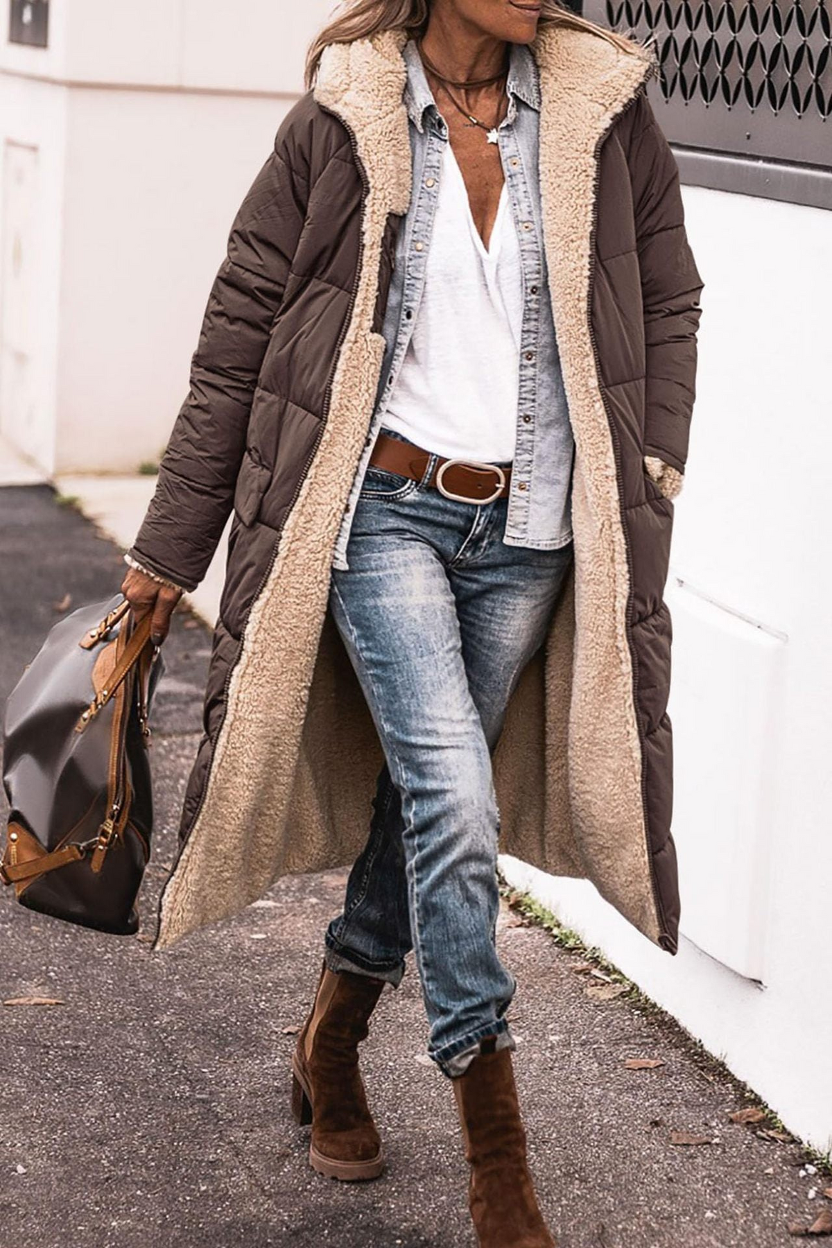 Carine | Manteau réversible élégant pour femme