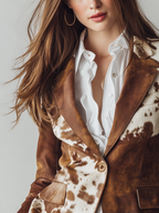 Adèle | Blazer vintage imprimé vache écoresponsable
