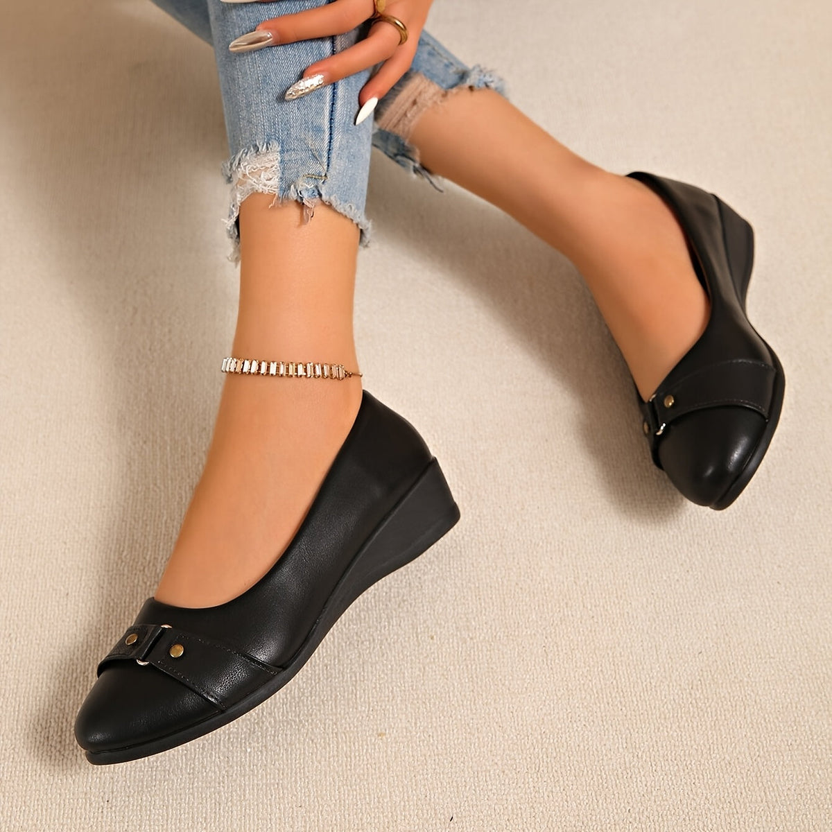 Dahlia | Mocassins compensés à boucle
