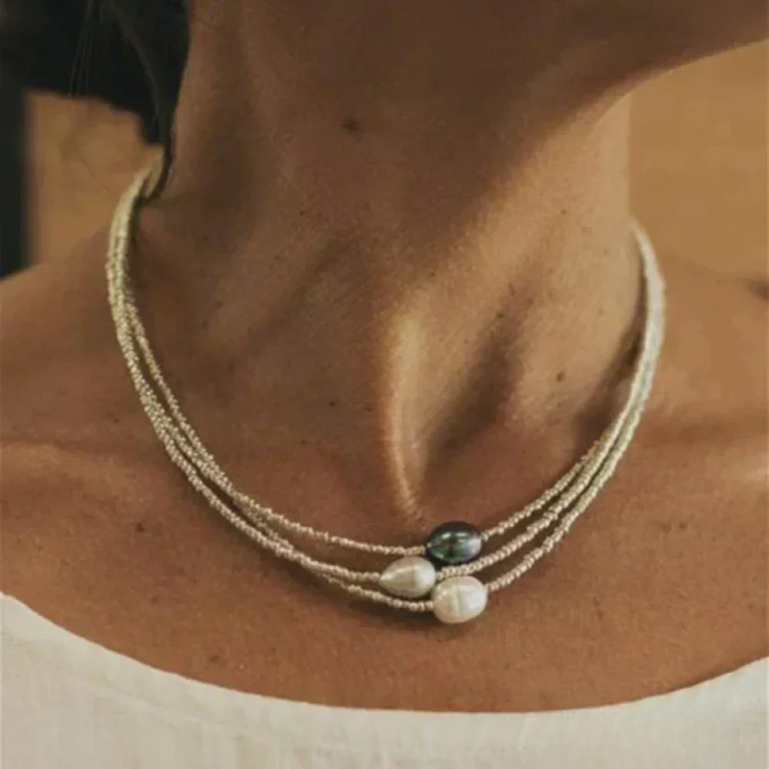 Ophélie - Collier de perles style vintage