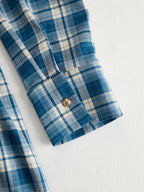 Margaux | Robe longue à revers et carreaux brun rougeâtre, style ethnique rétro
