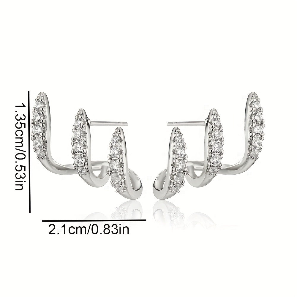 Fleur - Boucle d'oreille triple élégante