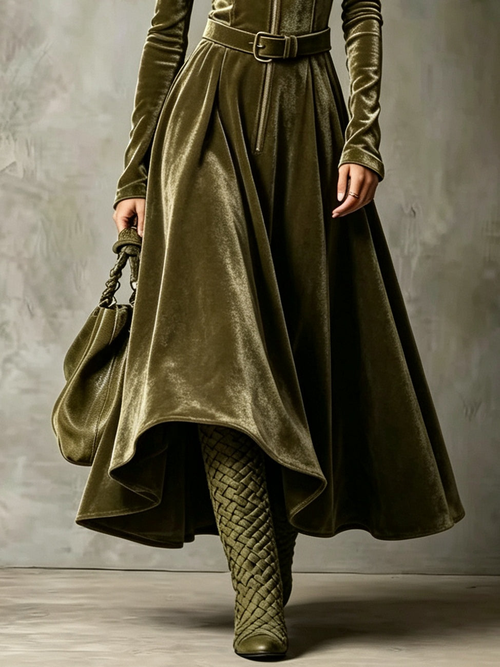 Raphaëlle | Robe longue avec zip devant d’inspiration vintage
