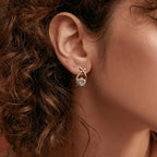 Amandine - Boucles d'oreilles croix dorée et zircon