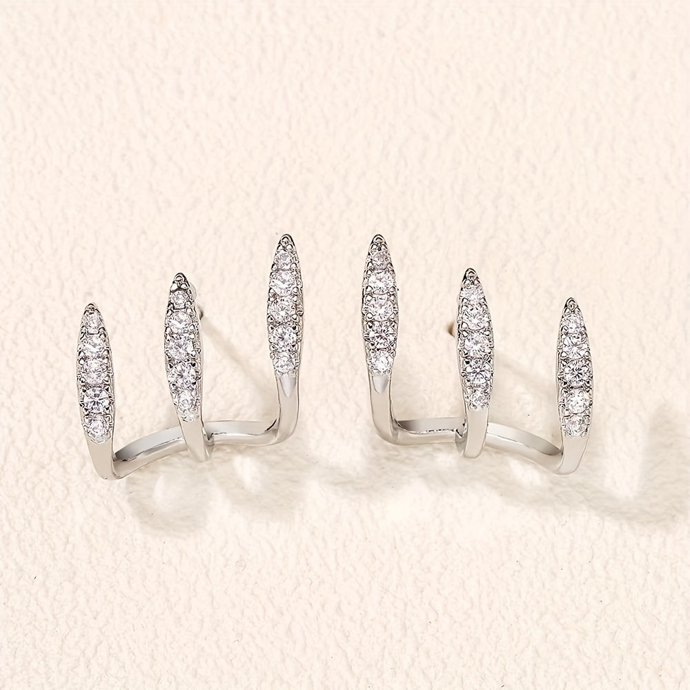 Fleur - Boucle d'oreille triple élégante