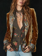 Juliette | Blazer patchwork à imprimé floral vintage
