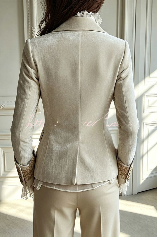 Thaïs | Blazer vintage en velours brodé