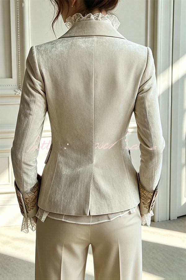 Thaïs | Blazer vintage en velours brodé