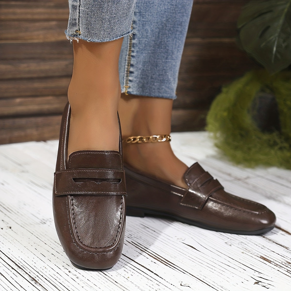 Constance | Mocassins penny à bout carré