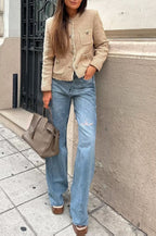 Joséphine | Veste en tweed à boutons métalliques et poches