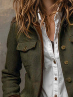 Sidonie | Blazer vintage à chevrons et liserés contrastants