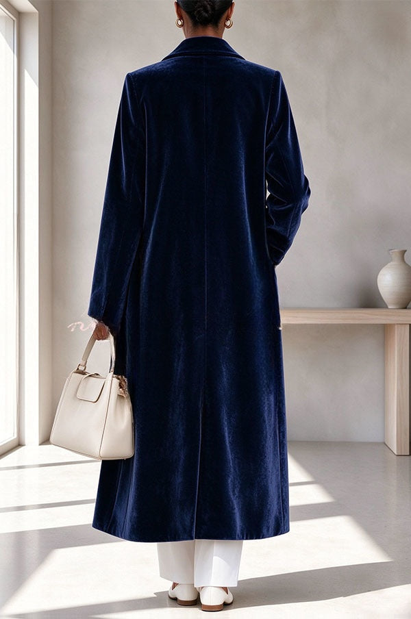 Perrine | Long manteau élégant en velours