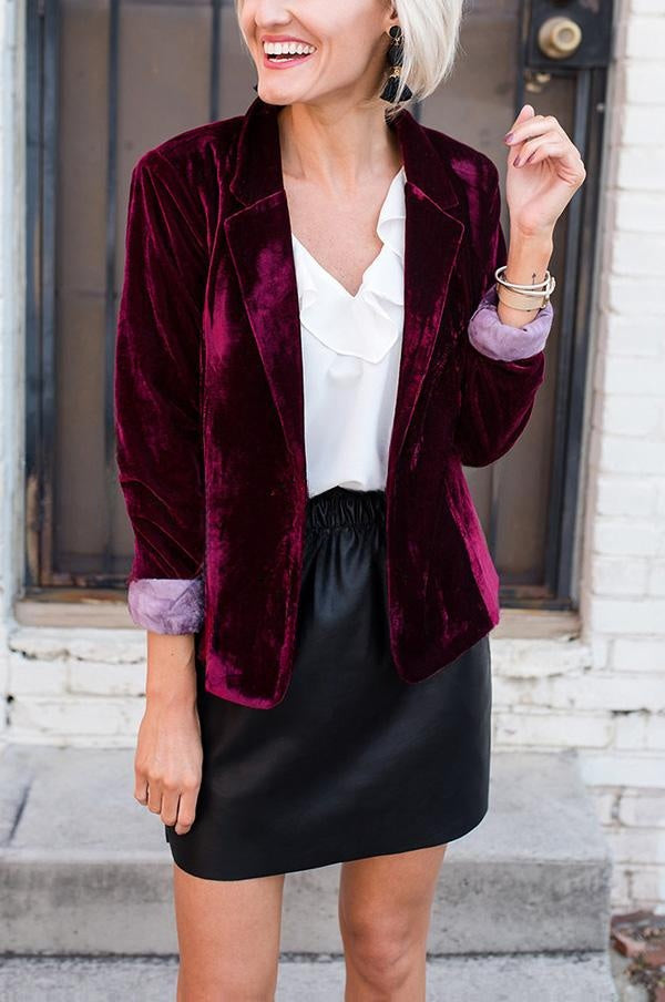 Violette | Blazer chic en velours