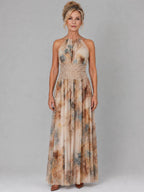 Elave | Vestido Maxi con Escote Halter y Cintura de Encaje