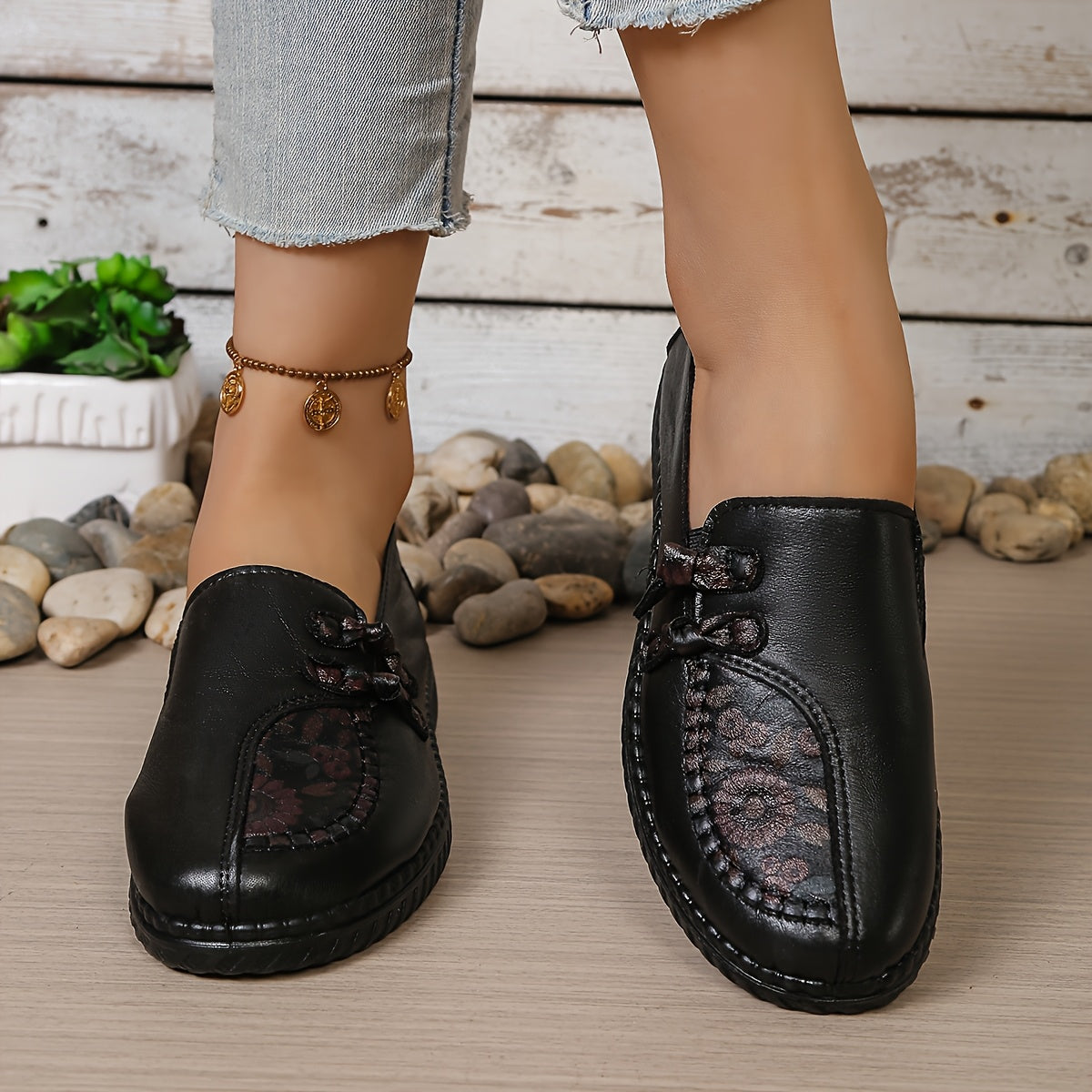 Charlotte | Mocassins confort à détail floral