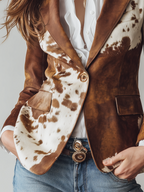 Adèle | Blazer vintage imprimé vache écoresponsable