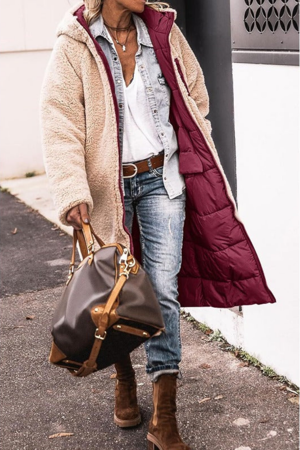 Carine | Manteau réversible élégant pour femme