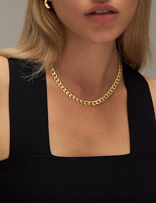 Agathe - Collier chunky à maillons cubains