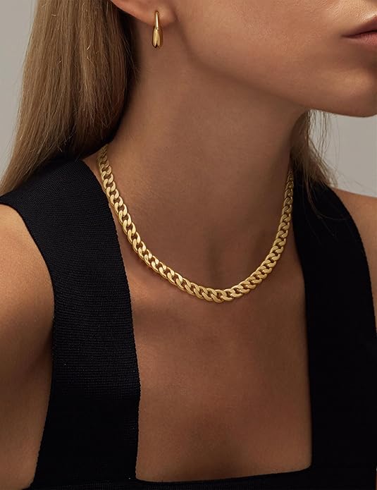 Agathe - Collier chunky à maillons cubains
