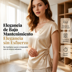 Nia | Camiseta sin mangas de seda con cuello en V.
