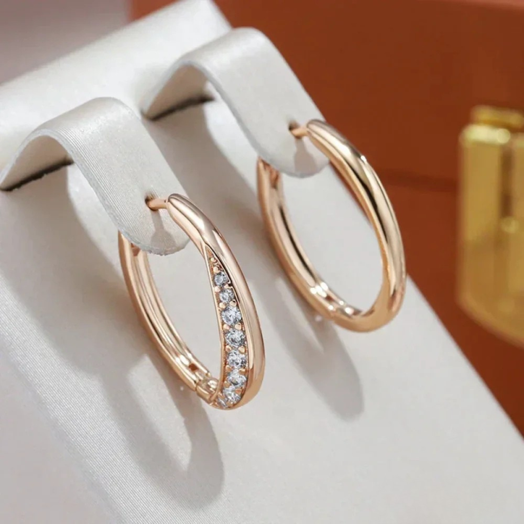 Dominique - Boucles d'oreilles dorées chic