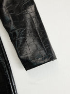 Salomé | Robe mi-longue zippée effet croco brillant