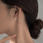 Gaëlle - Boucles d'oreilles dorées en forme de cœur en acier inoxydable
