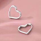 Gaëlle - Boucles d'oreilles dorées en forme de cœur en acier inoxydable