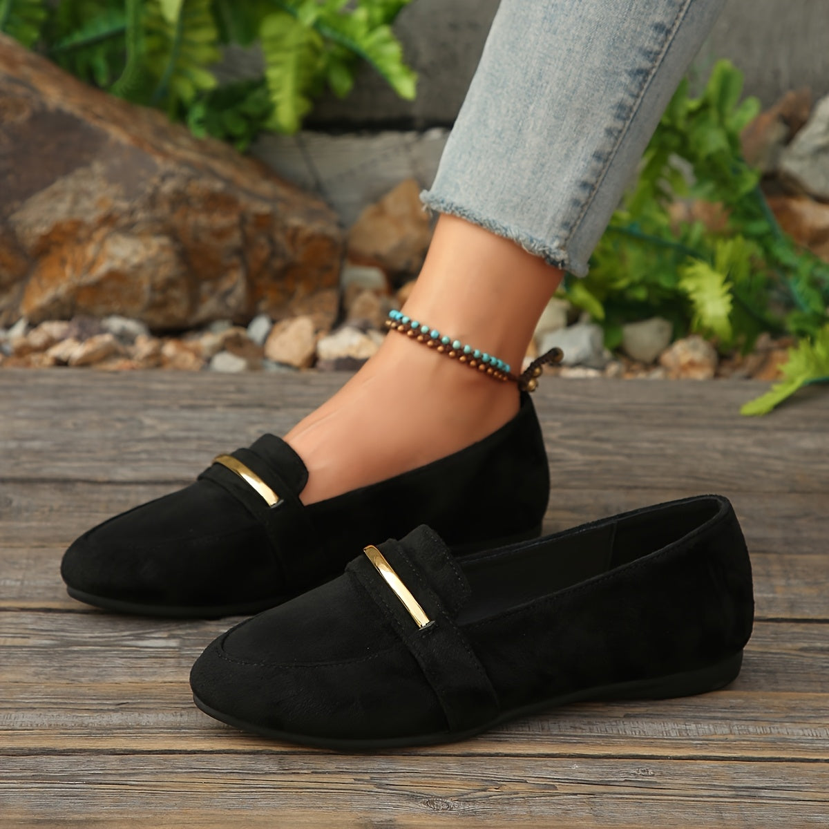 Élise | Mocassins pointus effet daim