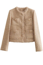 Joséphine | Veste en tweed à boutons métalliques et poches