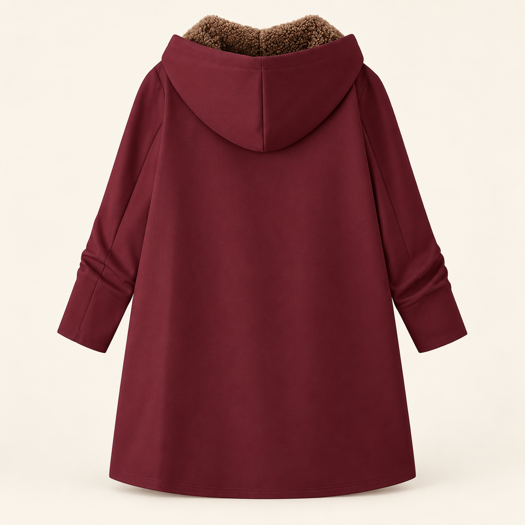 Évelyne | Manteau chaud à capuche, doublure sherpa douce