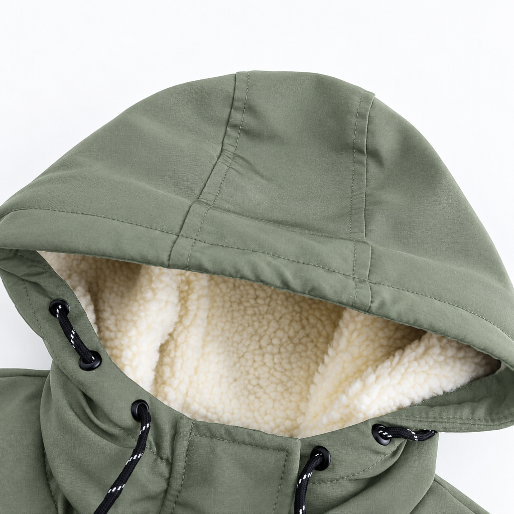 Garance | Parka imperméable à capuche pour femme, doublure sherpa chaude