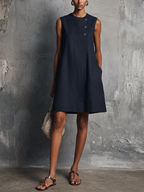 Ingrid | Vestido clásico con botones frontales