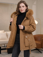 Éloïse | Parka cintrée déperlante pour femme avec doublure sherpa