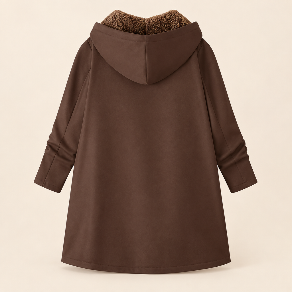 Évelyne | Manteau chaud à capuche, doublure sherpa douce