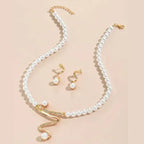 Solange - Set collier et boucles d'oreilles avec perles naturelles