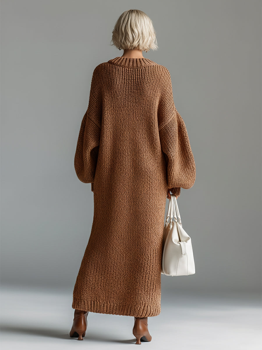 Ysaline | Élégante robe longue en maille.