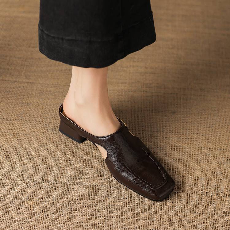 Jacinthe | Mules en cuir véritable