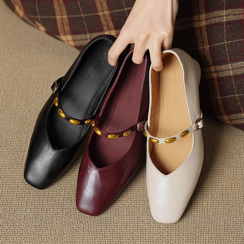 Armelle | Ballerines en cuir véritable