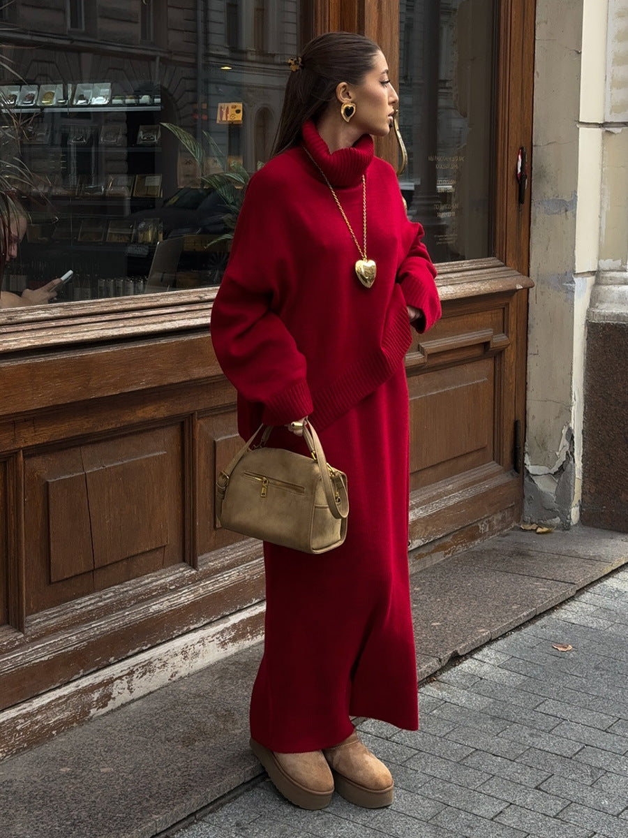 Estelle | Élégant ensemble deux pièces pull et jupe longue